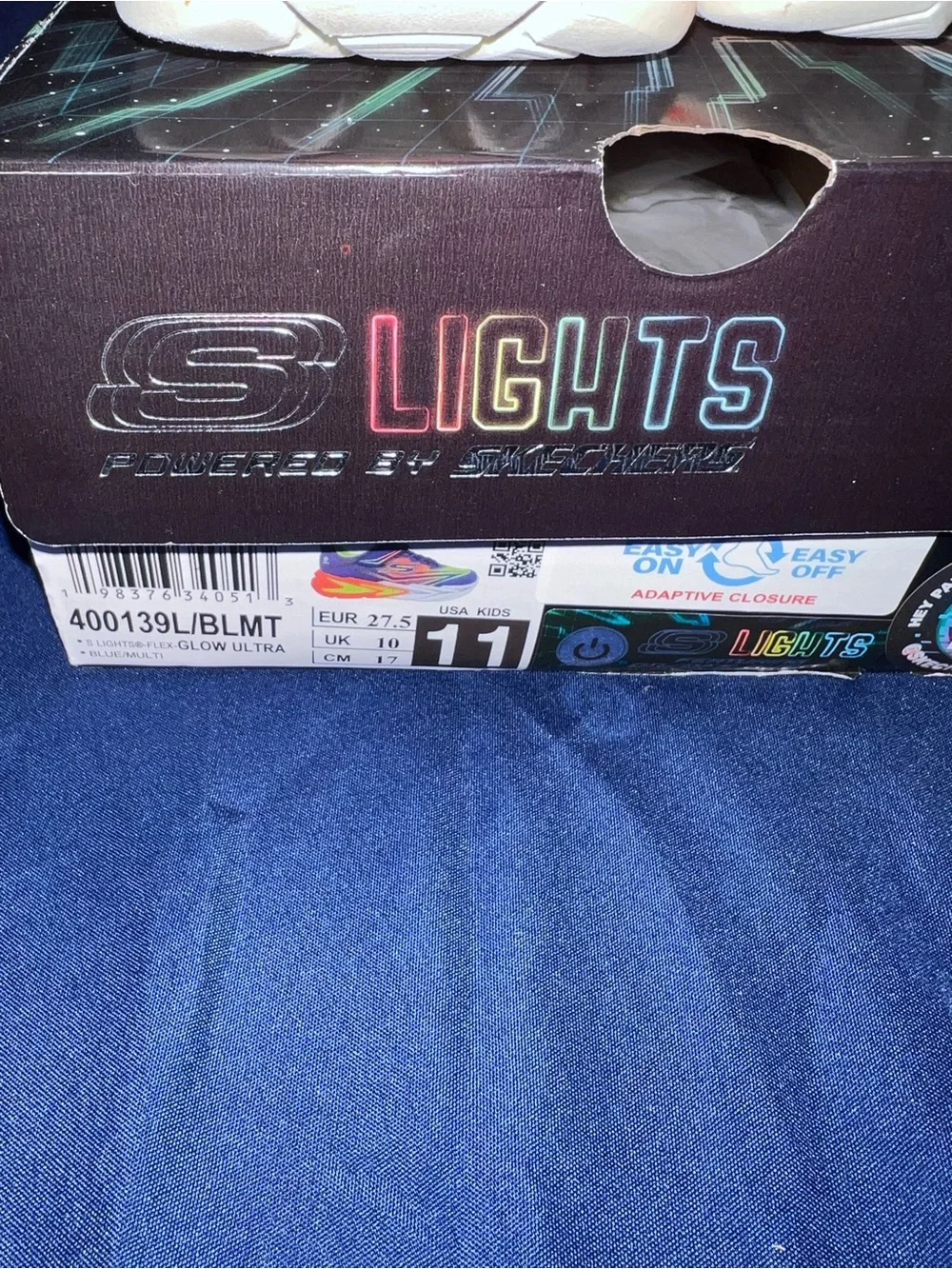 Skechers Kids Blue & Lime Light-Up Sneaker